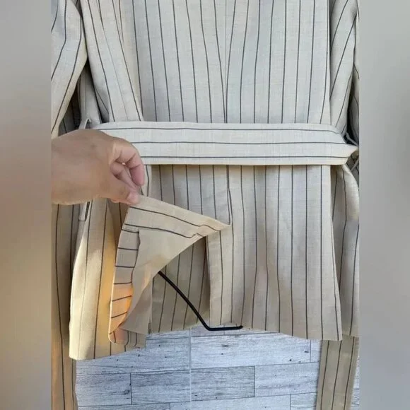 RALPH LAUREN BLACK LABEL Womens Pinstripe Work Two-Button Blazer size 14 Blazers & Suit Jackets